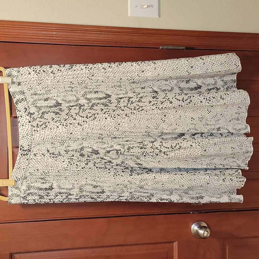 J. Crew Pleated Snake Skin Print Skirt